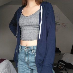 Aerie Navy Zip-up hoodie